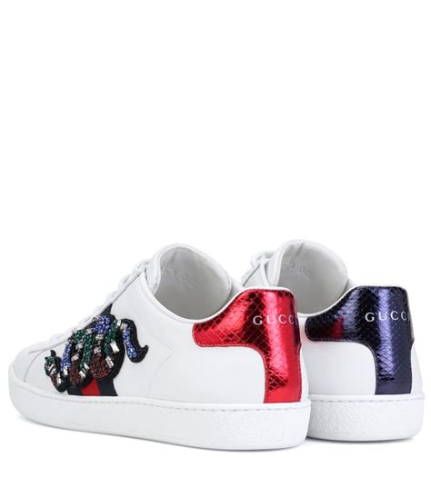 gucci sneakers crystal snake|Gucci ace embroidered sneakers.